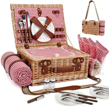 Imagem de Canasta de Picnic SatisInside para 4 Personas con Manta y Porta Vino R