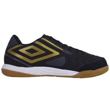 Imagem de Chuteira Futsal Umbro Pro 5 Bump Club Unissex, 43, Preto, Dourado