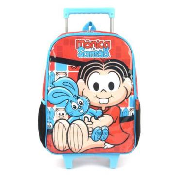 Imagem de Mochila De Rodinhas Mônica e Sansão Meninas Escolar Infantil - Luxcel,