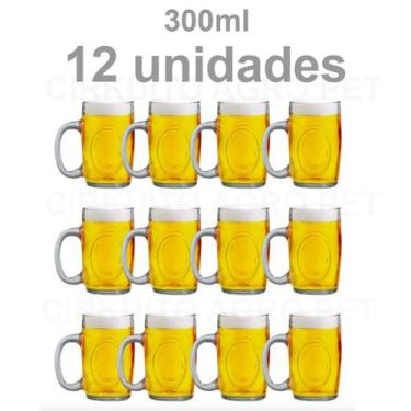Imagem de Kit c/ 12 - Caneca Chopp Vidro 300ml - Wheaton