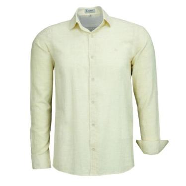 Imagem de Camisa Social Amil Masculina Linho Comfort Manga Longa Sem Bolso 1881,