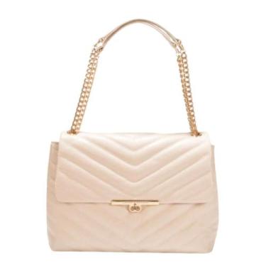 Imagem de Bolsa Jorge Bischoff Feminina Grande Metalassê Off White Couro, Único,