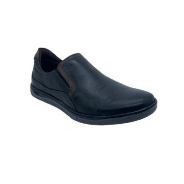 Imagem de Sapato Masculino Couro Calce Fácil Zapattero 0402, Preto, 42
