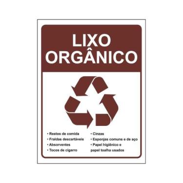 Imagem de Placa de PVC 3mm LIXO ORGANICO 30cmX40cm - Bem Brasil Placas
