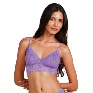 Imagem de Top Triangulo Hope Bojo Removivel Rendado Alças Ajustaveis, Roxo encan
