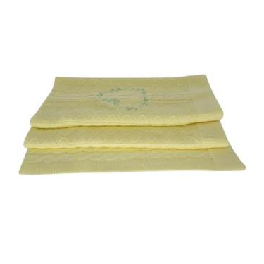 Imagem de Manta Infantil de Tricô Flowers - Kowak, Amarelo