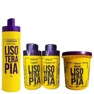 Imagem de Kit Lisoterapia Progressiva Shampoo Condicionador Máscara - Hidralise
