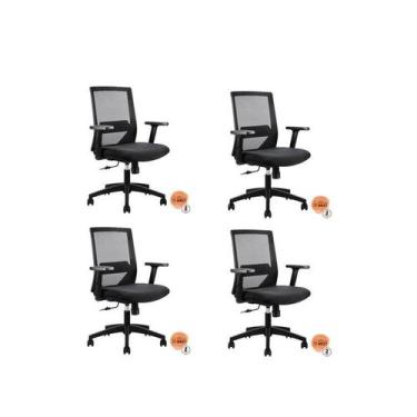 Imagem de Kit 4 Cadeiras Diretor NR17 Office Chicago - Espresso Móveis