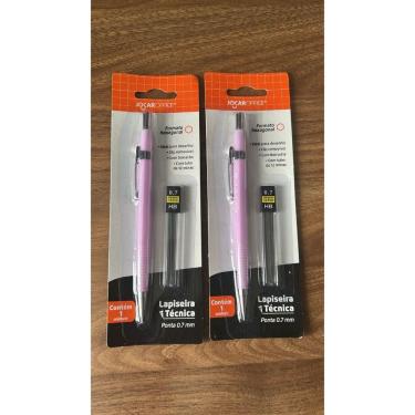 Imagem de Kit Lapiseira Técnica com Grafites 0.7mm OEM Kit Lapiseira Técnica + Tubo 12 Grafites Hexagonal Lilás