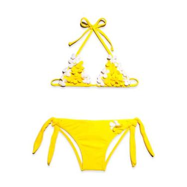 Imagem de Biquíni Areia Branca Infantil Cortininha Flor Amarelo, 2
