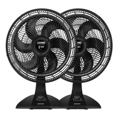 Imagem de Kit 2 Ventilador 2 em 1 Mesa e Parede Mobilar Eletro 6 Pás 3 Velocidades Preto Turbo Force Silencio VF42 220V