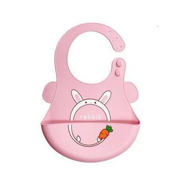 Imagem de Babador Silicone Coelho Rosa- Tudo em Caixa