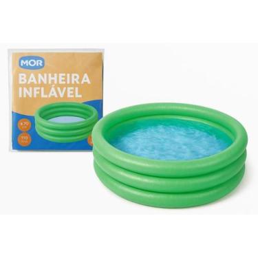 Imagem de Piscina Banheira Inflável Infantil 130 Litros Verde - Mor