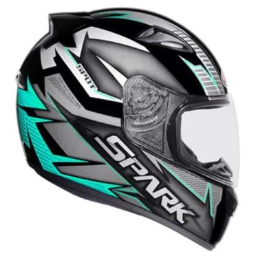 Imagem de Capacete Ebf New Spark Spot Preto e Azul Turquesa, 56