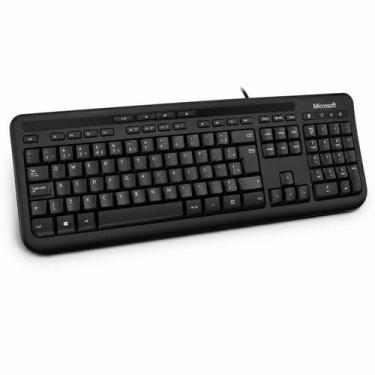 Imagem de Teclado Microsoft 600 ABNT2 USB Original Preto Resistente Confortável 