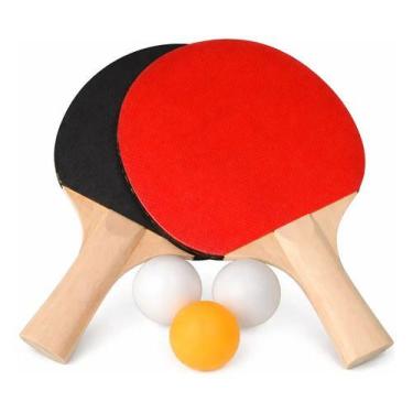 Imagem de Kit Ping Pong 8 Peças Raquetes Bolas Rede Suporte Western