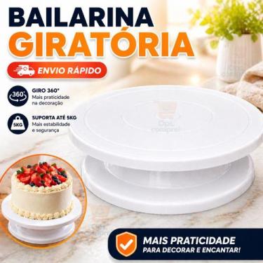 Imagem de Bailarina Prato Giratoria Decoração Confeitaria Base De Bolo Modelador