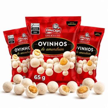Imagem de kit 10 Ovinhos De Amendoim 65g Elma Chips pacote pequeno, 10 unidades