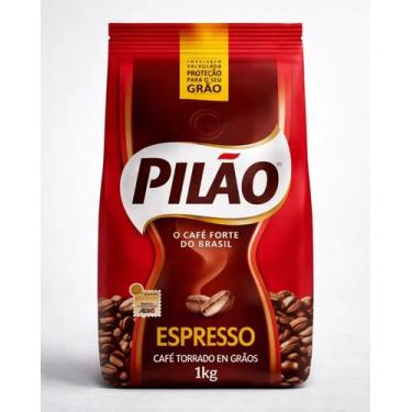 Imagem de Café Especial Torrado em Grãos Espresso Pilão Pouch Pacote 1kg