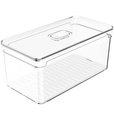 Imagem de Ou Organizador de Geladeira com Tampa 5L Transparente Linha Clear Fresh
