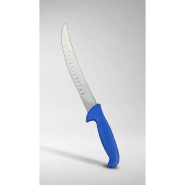 Imagem de Faca Chef Aço Inox Lâmina Curva 40cm Azul - Congratulations Store