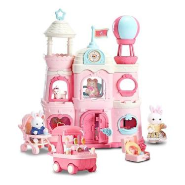 Imagem de Casinha Feliz Palacio Tipo Sylvanian Familie Coelhos E Pet carrinho de