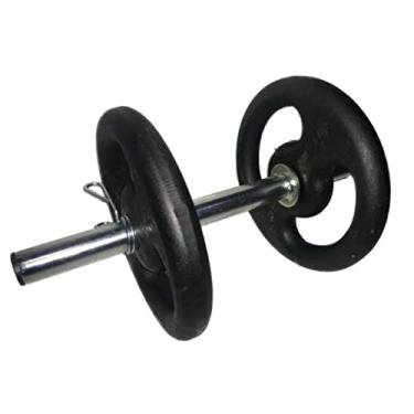 Imagem de Halter De Barra Oca 40 Cm Com 2 Anilhas De 5 Kg