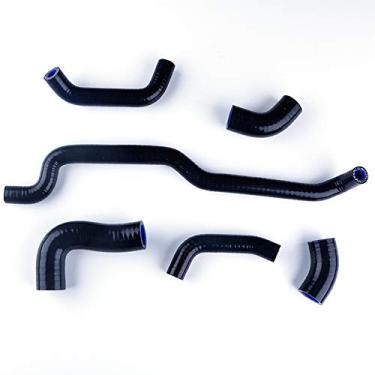 Imagem de LUXERAD Kit de tubo de refrigeração de silicone com desempenho de 3 camadas 4,5 mm para Hyosung GT650 GT 650 2007-2008 (preto)