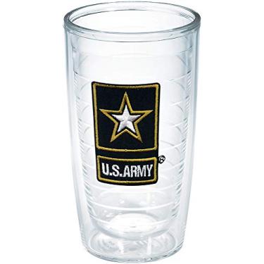 Imagem de Tervis Army Made in USA Copo isolado de parede dupla, 473 g - Sem tampa, logotipo Gold Star