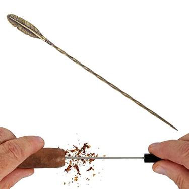 Imagem de Furador de charutos multiferramenta para charutos com ferramenta para realçar charutos e cortador de charuto para obter mais 30% de benefício para cada tiro, portátil, à prova de ferrugem, presente dourado, B