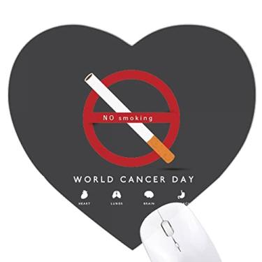 Imagem de Mouse pad Logo Dia Mundial do Câncer Não Fumar Coração Tapete de Borracha para Escritório