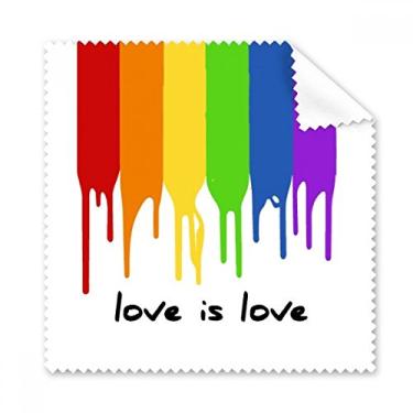 Imagem de Love is Love is Love LGBT Pano de limpeza de cor arco-íris, 5 peças