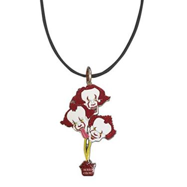 Imagem de Chapéu Tubarão assustador Buquê de cabeça de palhaço balões paródia filme de terror - pingente de metal esmaltado 49,5 cm cordão preto