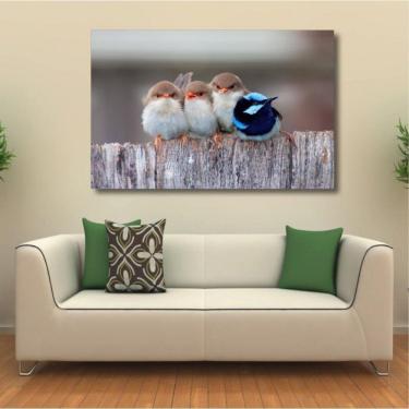 Imagem de Quadro decorativo Pequenos Pássaros - Paisagem - Tela em Tec