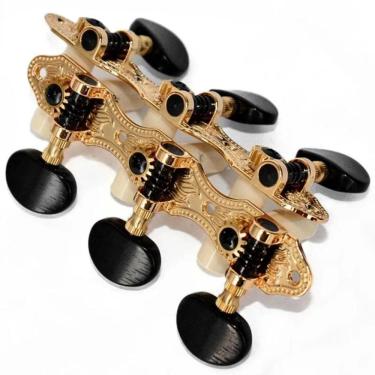 Imagem de Tarraxa Violão Rozini P.grosso Ra405gkpg Dourado Preta C/ Nf