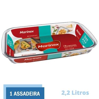 Imagem de Assadeira Travessa Retangular Vidro Temperado 2,2L Marinex