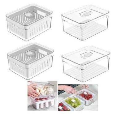 Imagem de Kit 4 Organizadores De Geladeira Cesto Organizador 2,2L Ou