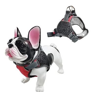 Imagem de Foern Colete macio para cães, arnês para cães ajustáveis sem estrangulamento com grande área reflexiva para cães pequenos médios grandes buldogue Golden Retriever Husky, vermelho, GG