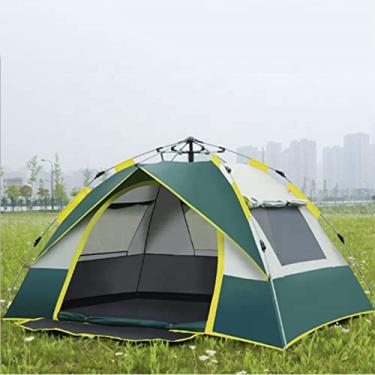 Imagem de Barracas para acampamento, barraca de abertura automática de velocidade, barraca dobrável de camada dupla, barraca de acampamento impermeável ultraleve para atividades ao ar livre da família, caminhadas, verde