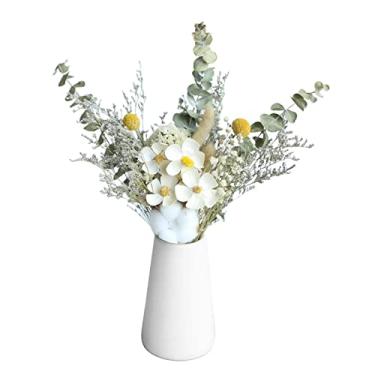 Imagem de Buquê de flores secas de eucalitto para vaso boho decoração de festa para casa arranjo de flores, Violetas Brancas