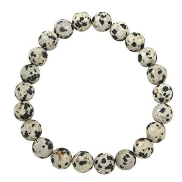 Imagem de Pulseira unissex Falari de 8 mm com pedras semipreciosas naturais e el sticas