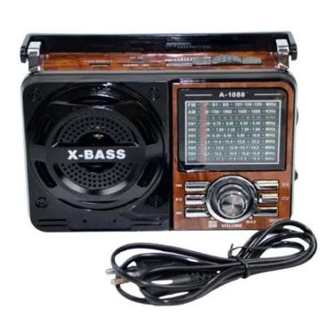 Imagem de Radio Retrô  X-Bass Recarregável USB  FM AM