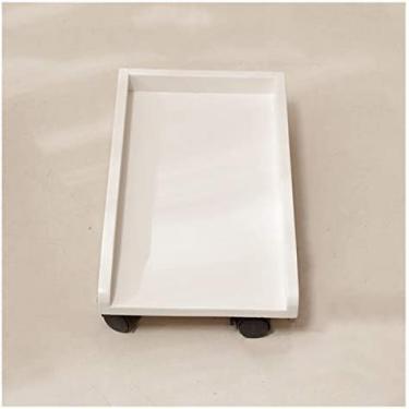 Imagem de KRASS Suporte de CPU Capa de madeira para CPU Suporte de chão Suporte de CPU Móvel Suporte de CPU Suporte de Torre de Anfitrião de Mesa com 4 Rodas de Rodízio e Moldura Protetora Suporte de PC, Branco, Collector88