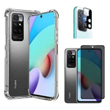 Imagem de Capa Capinha Para Redmi 10 / Redmi 10 Prime + Película Privacidade Anti Espionagem + Película da Lente da Câmera - (Hard Glass Store)