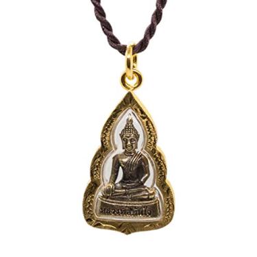 Imagem de Artschatz Bhumisparsha mudra Pingente de Amuleto Tailandês de Buda Dourado Tocante na Terra