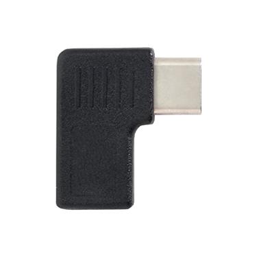 Imagem de NFHK Adaptador de extensão USB 3.1 tipo C macho para fêmea com ângulo direito e esquerdo de 90 graus para laptop, tablet e celular
