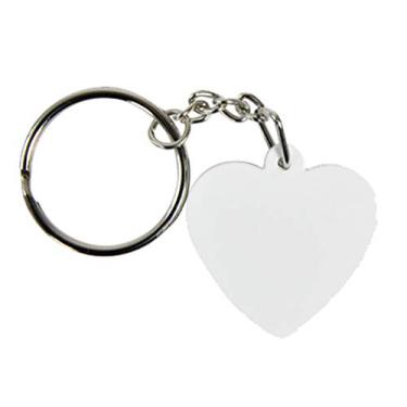 Imagem de Chaveiro de sublimação branco com coração de polímero, 20 peças, 35 x 35 x 2 mm, Branco, P