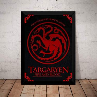 Imagem de Quadro Game Of Thrones House Targaryen Arte 42x30cm