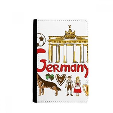 Imagem de Porta-passaporte com símbolo nacional Germary Landmark Notecase Burse carteira capa porta-cartão, Multicolor