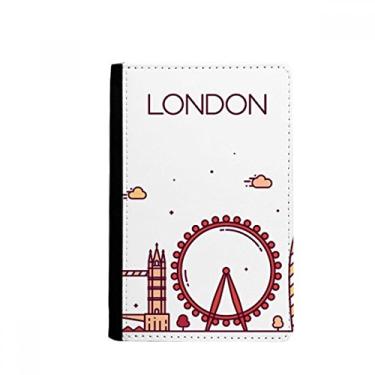 Imagem de London England Flat Landmark Pattern Passport Holder Notecase Burse Wallet Cover Card Purse, Multicolor
